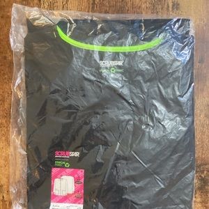 NWT ScrubStar scrub jacket top black size sm small